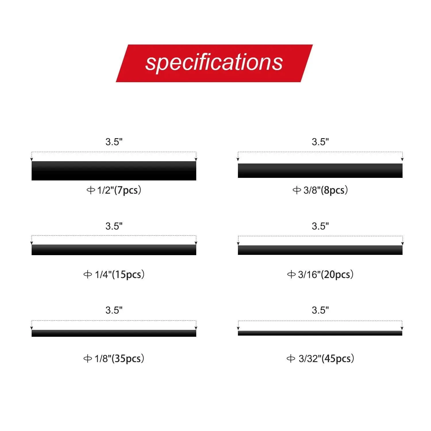 130Pcs Heat Shrink Tubing Kit