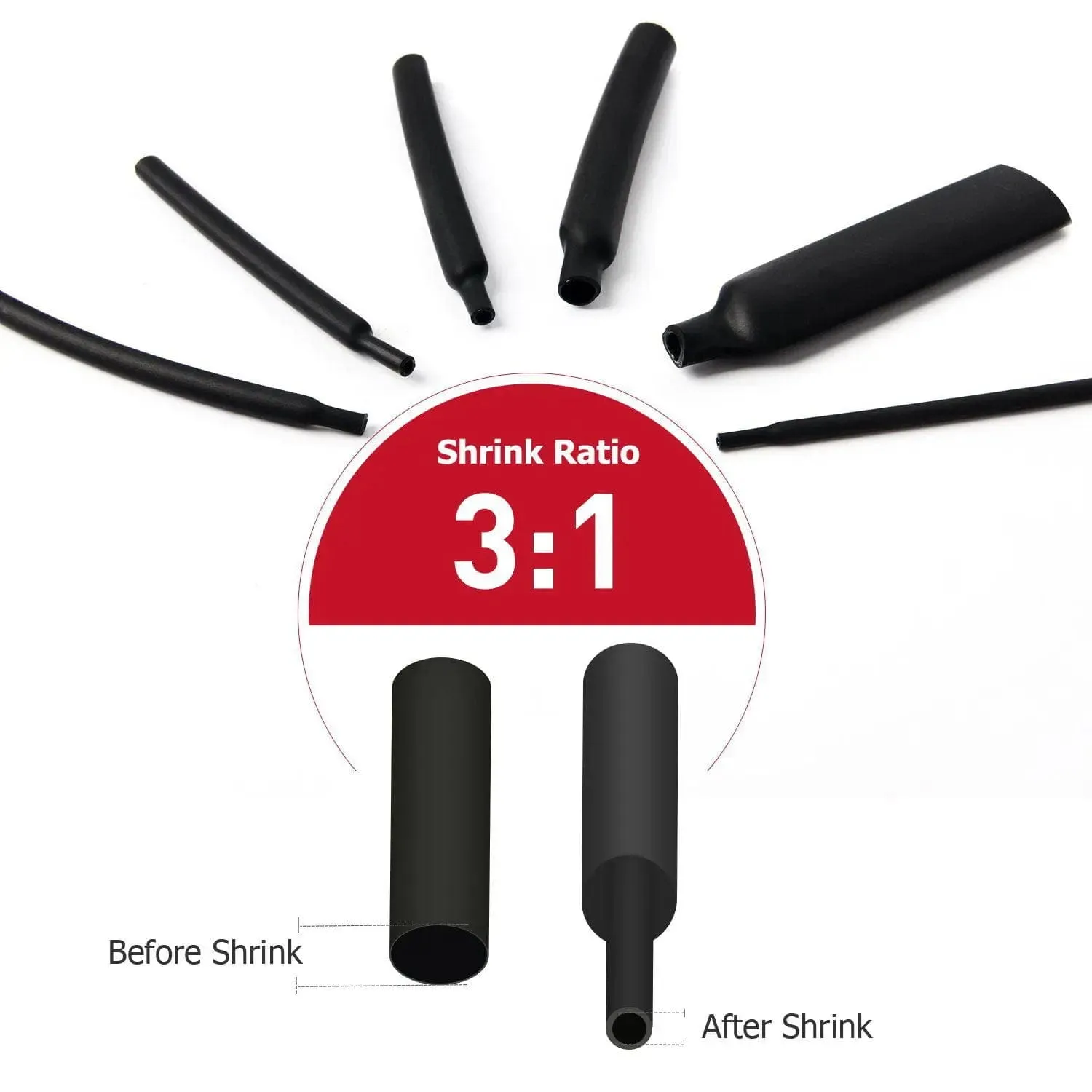 130Pcs Heat Shrink Tubing Kit