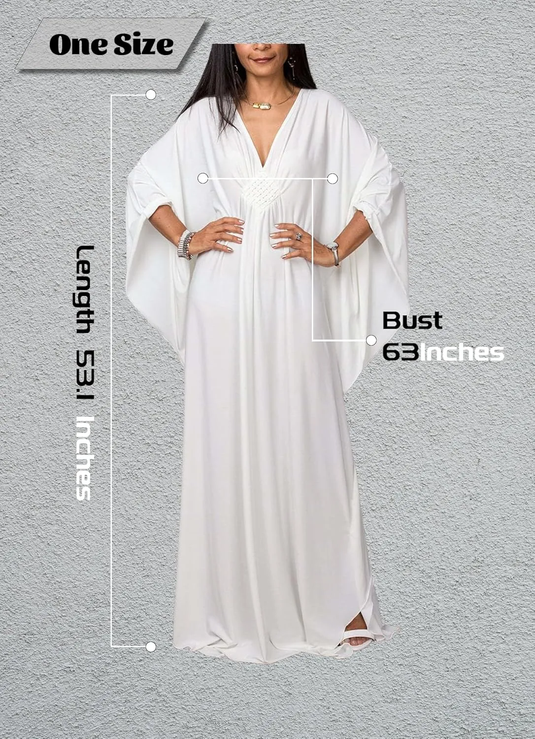 Caftan Dresses for Women Solid Color Plus Size Beach Dress V Neck Cover Up Loose Soft Kaftan Loungewear