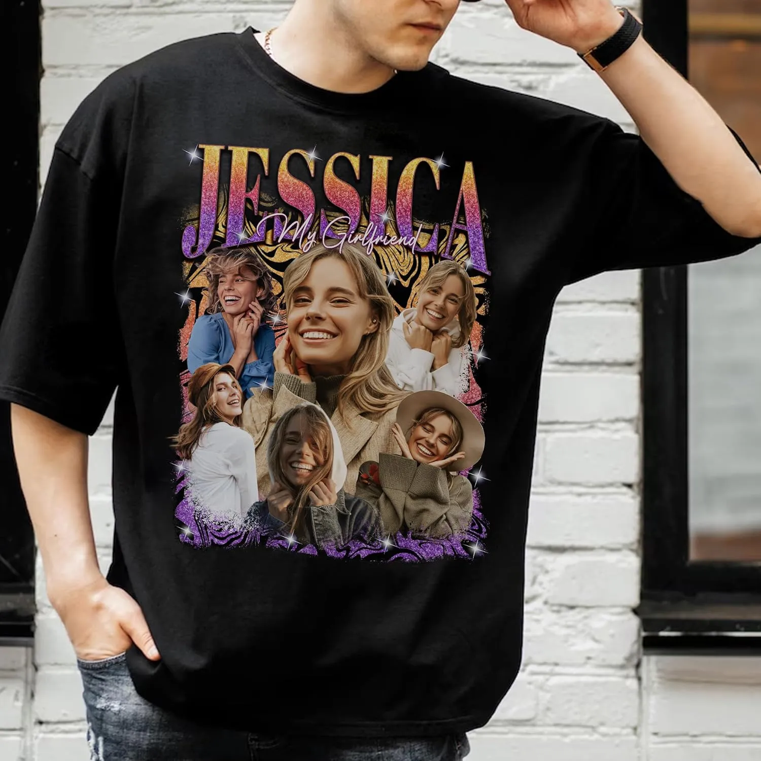 Custom Your Own Bootleg Rap Shirt Custom Picture Shirt Customized Vintage Graphic Tshirt Gift for Women Men