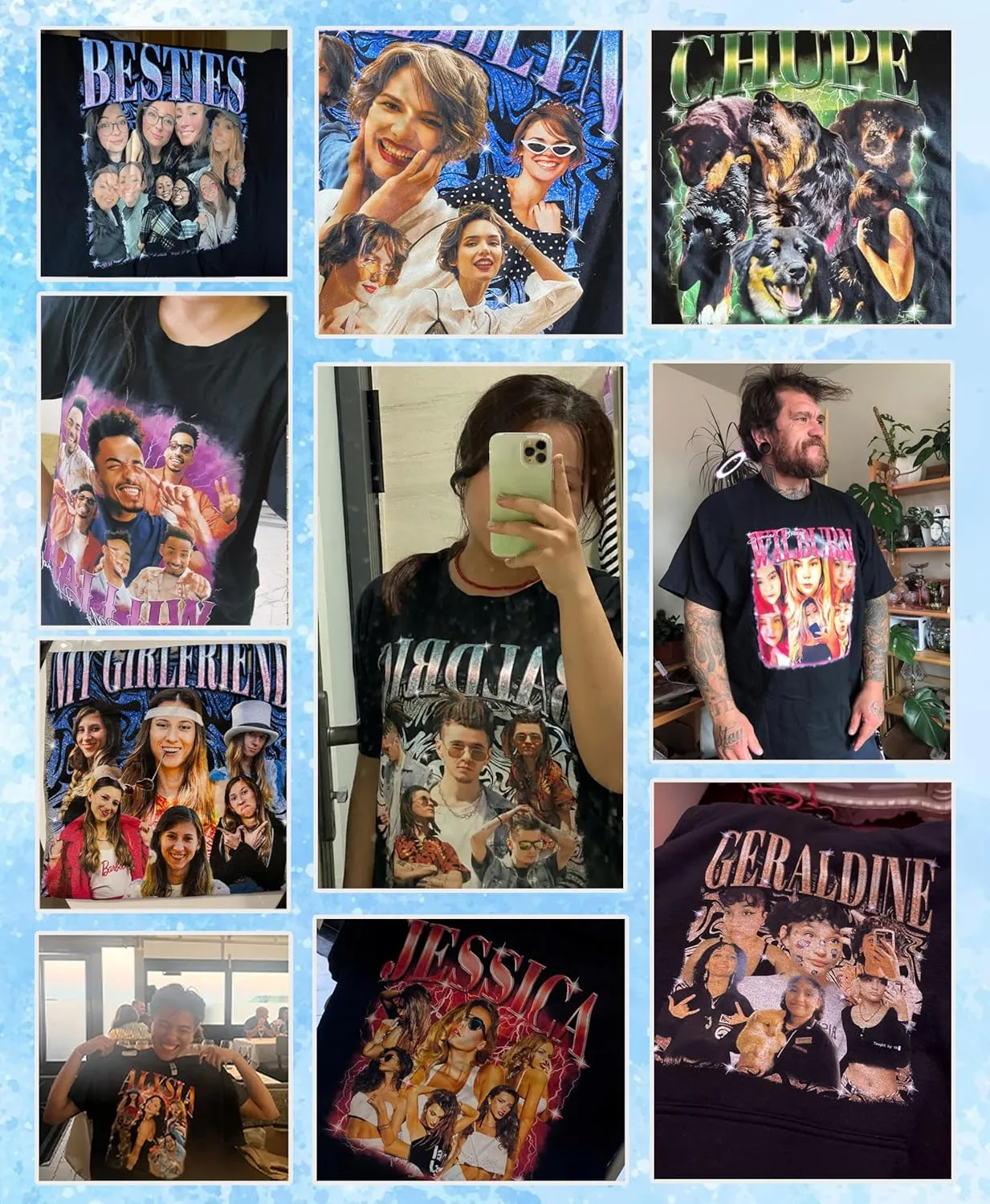 Custom Your Own Bootleg Rap Shirt Custom Picture Shirt Customized Vintage Graphic Tshirt Gift for Women Men