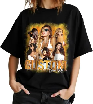 Custom Your Own Bootleg Rap Shirt Custom Picture Shirt Customized Vintage Graphic Tshirt Gift for Women Men