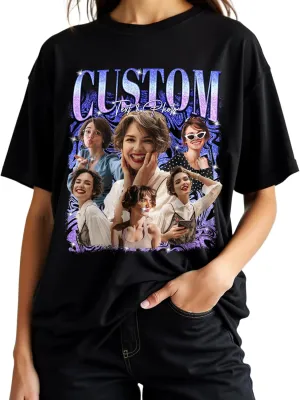 Custom Your Own Bootleg Rap Shirt Custom Picture Shirt Customized Vintage Graphic Tshirt Gift for Women Men