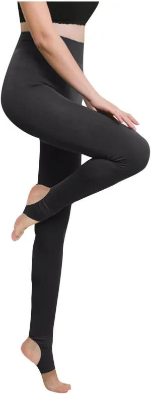 Fleece Lined Leggings Women Warm Elastic Waistband Stirrup Thermal Workout Leggings Comfy Gym Athletic Yoga Pants