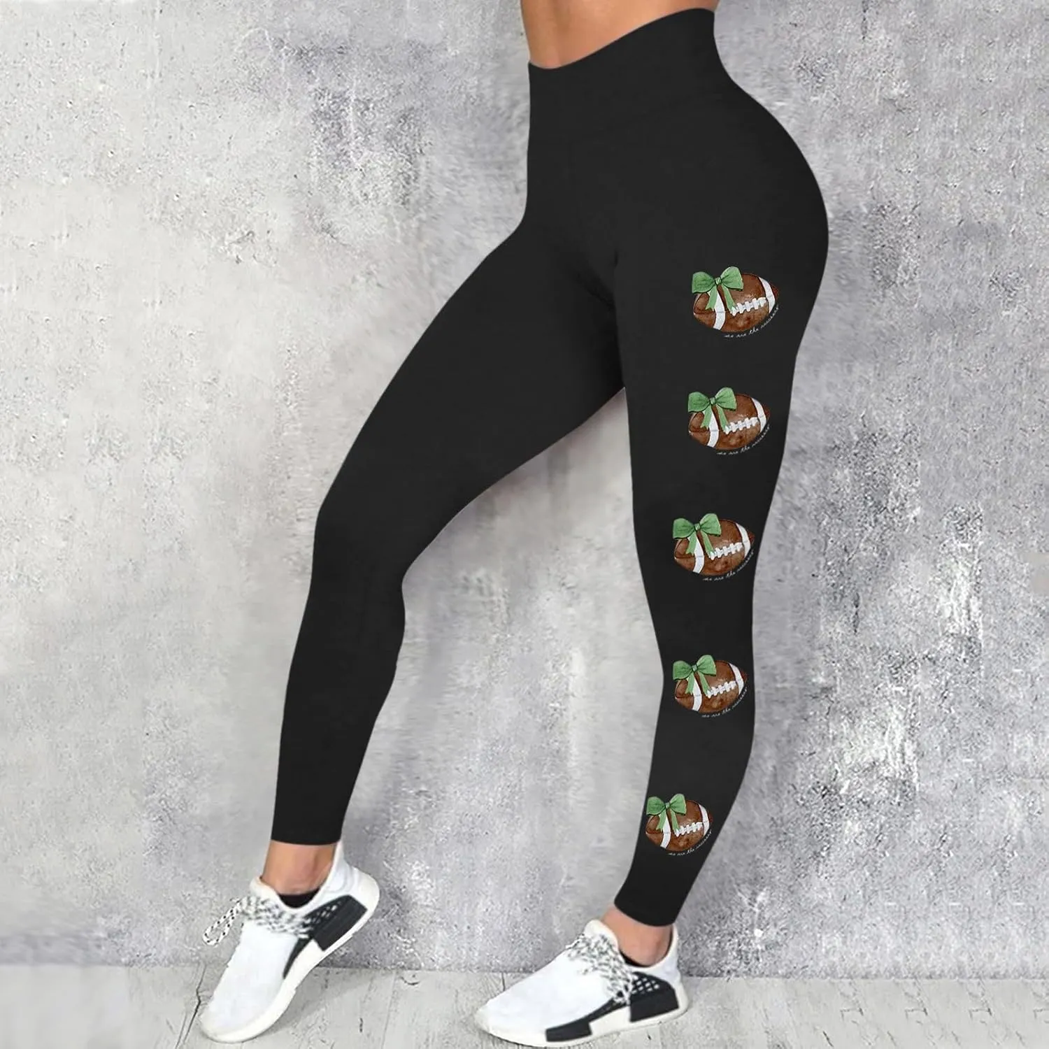 Football Leggings for Women High Waisted Pants for Women Tummy Control Leggings Yoga Pants Soft Buttery Tights