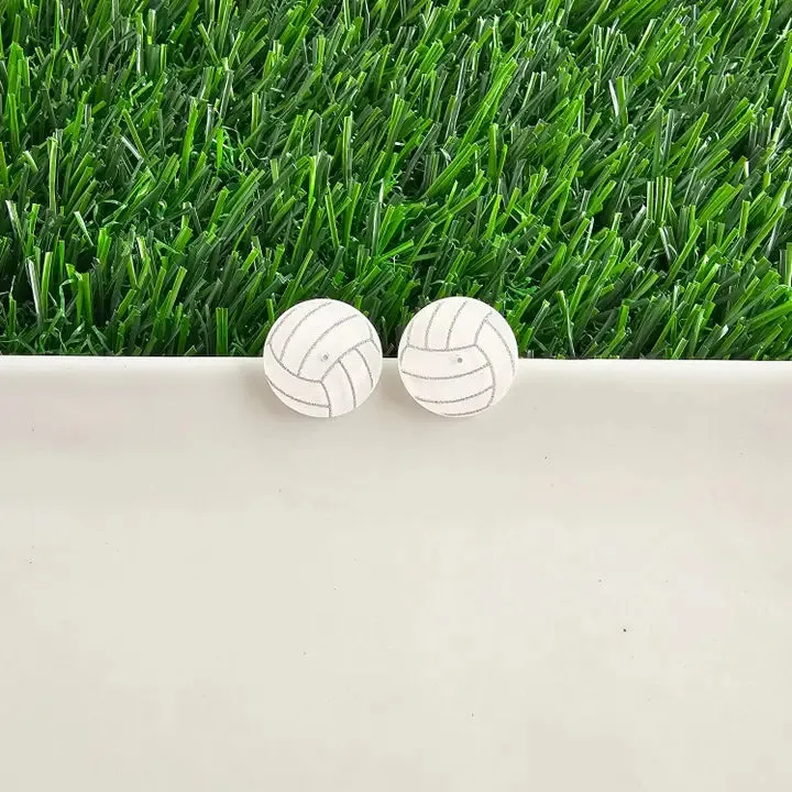 Glitter Volleyball Studs