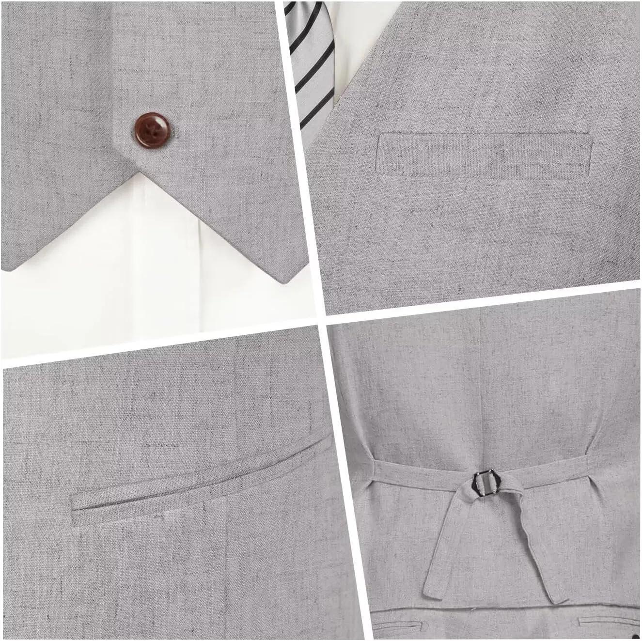 High-End Suits Casual Linen Beige Men's 2 Piece Suits Wedding Suits Slim Fit Groomsmen Tuxedos Summer Linen Vest Pant