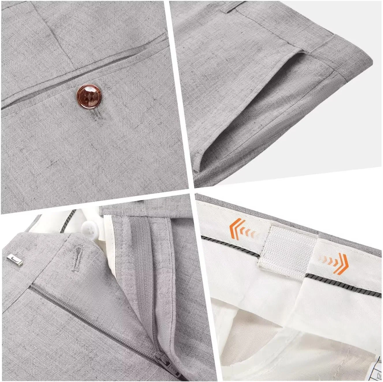 High-End Suits Casual Linen Beige Men's 2 Piece Suits Wedding Suits Slim Fit Groomsmen Tuxedos Summer Linen Vest Pant
