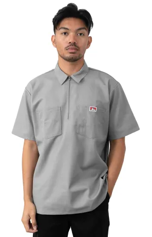 Light Grey Short Sleeve 1/2 Zip Top by Ben Davis