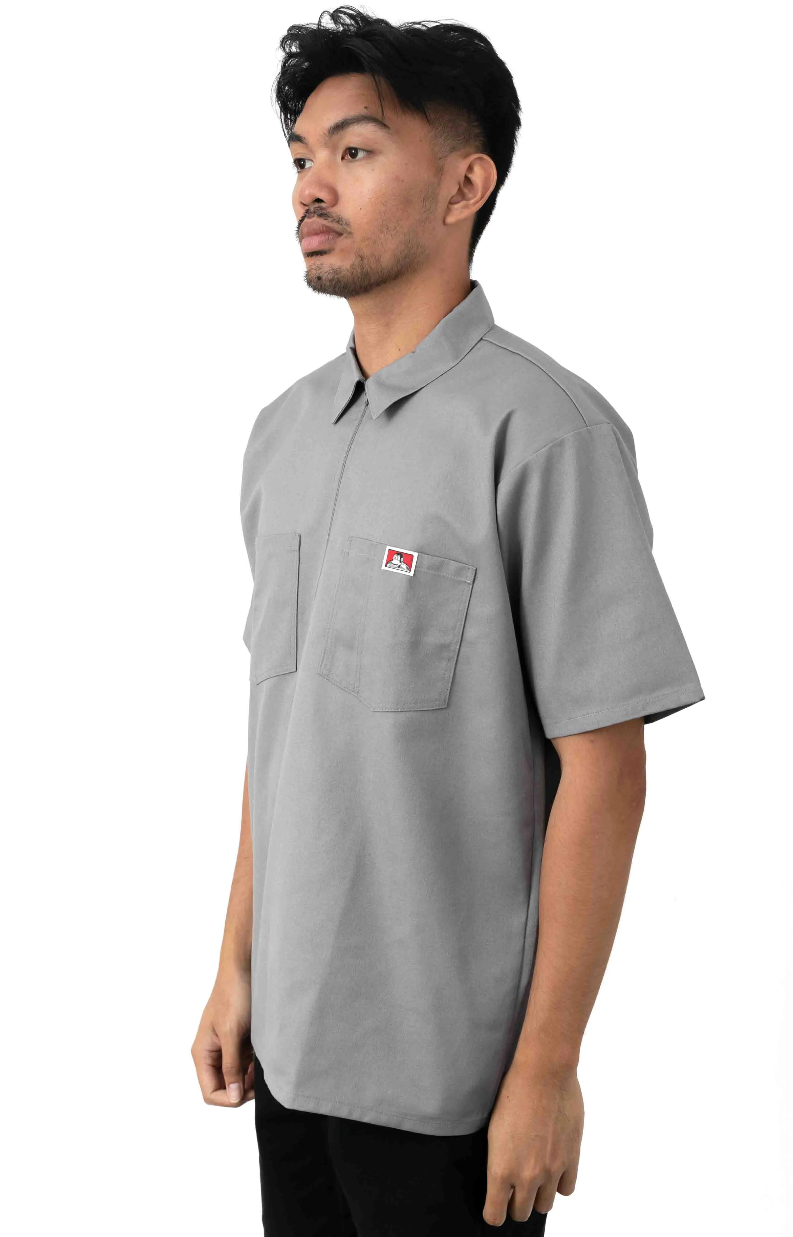 Light Grey Short Sleeve 1/2 Zip Top by Ben Davis