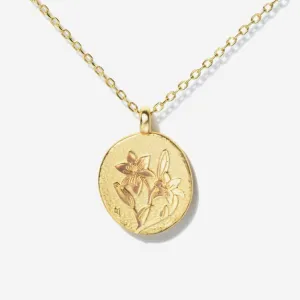 Lily Birth Flower Necklace - May