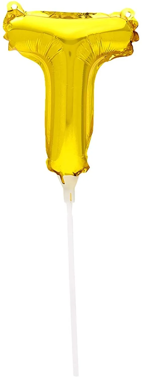 Metallic Gold Foil "Two" Letter Balloons Cake Topper with Tassel for 2nd birthday Party Decorations,7.5 inch
