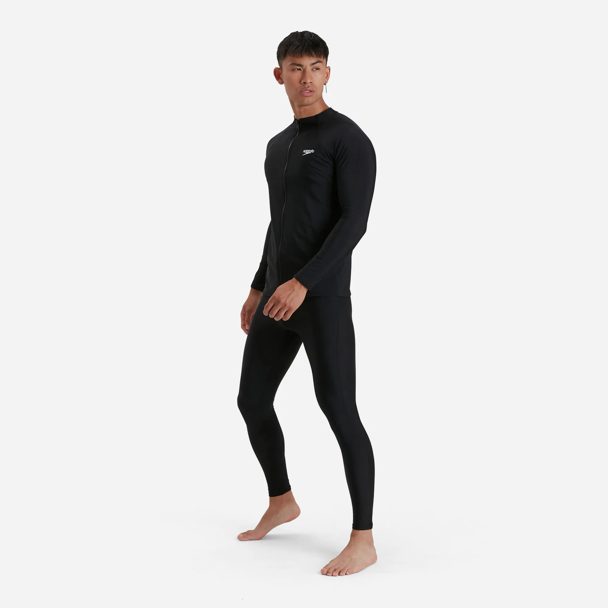 Áo Bơi Chống Nắng Tay Dài Nam Speedo Essentials - Đen