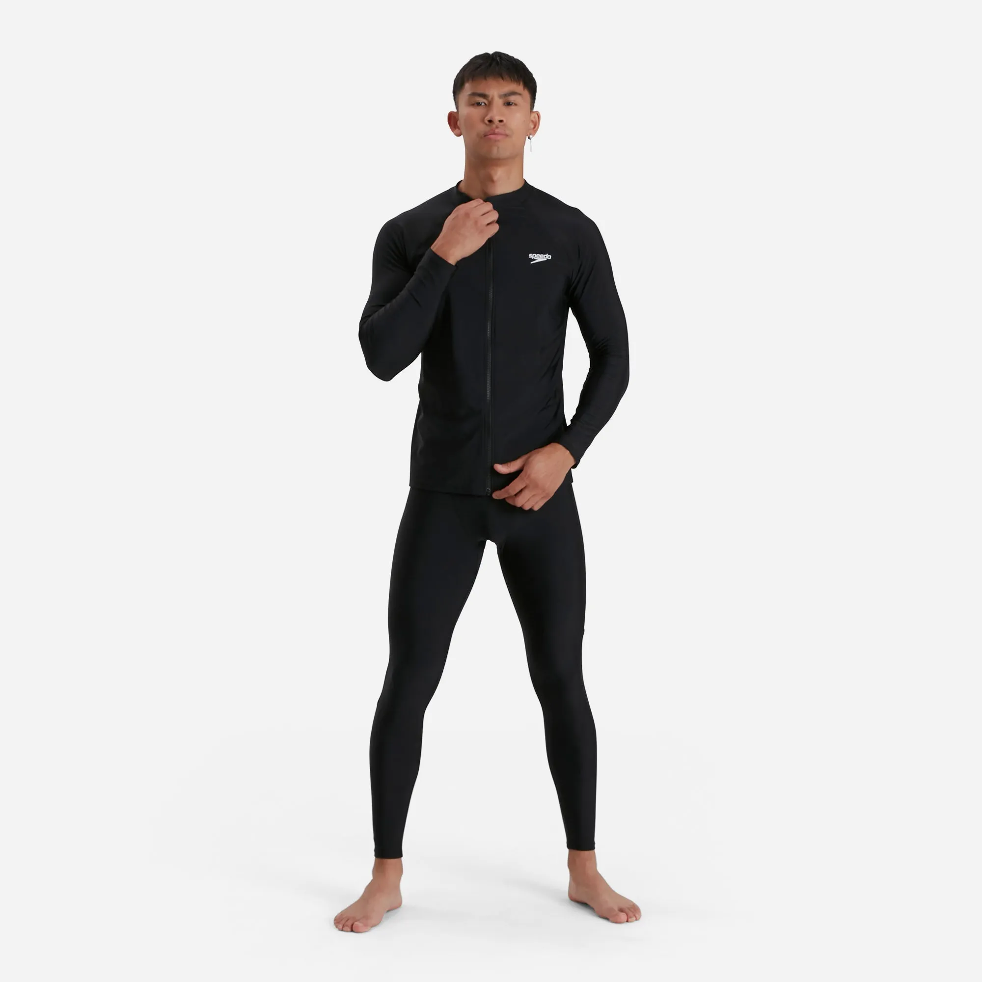Áo Bơi Chống Nắng Tay Dài Nam Speedo Essentials - Đen