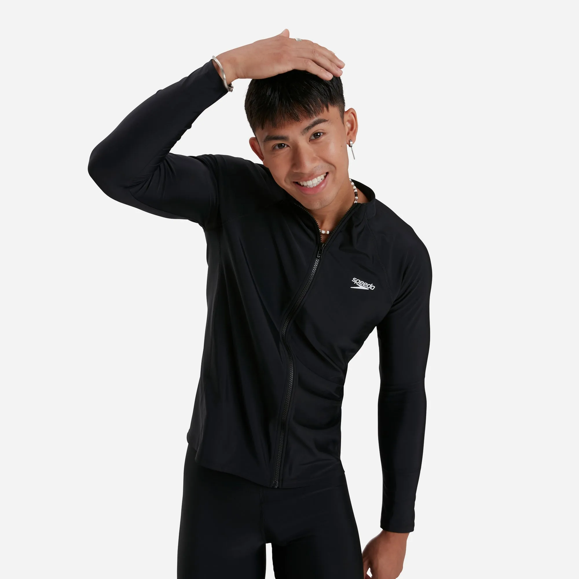 Áo Bơi Chống Nắng Tay Dài Nam Speedo Essentials - Đen