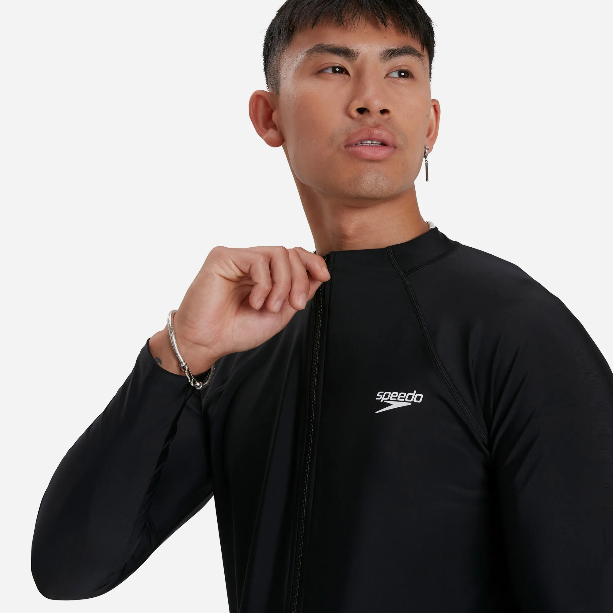 Áo Bơi Chống Nắng Tay Dài Nam Speedo Essentials - Đen