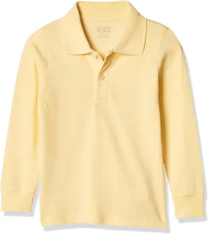 The Children's Place boys Long Sleeve Pique Polo